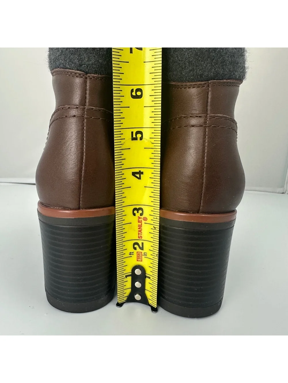 Naturalizer Varuna Waterproof Leather Lace Up Ankle Boots Brown Wool 7.5 womens